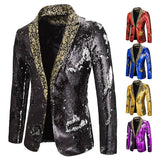 Men Blazer Shiny Sequin Shawl Collar suit Men