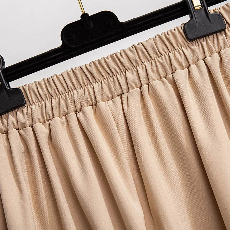 155Kg Plus Size Women's Summer Loose A-Line Pleated