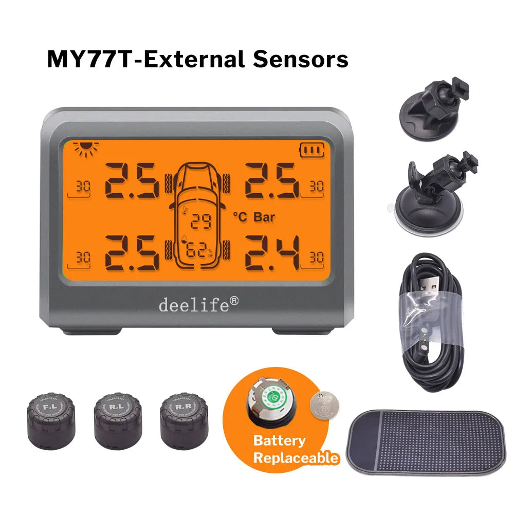 Deelife Car TPMS Solar Tire Pressure Monitoring System