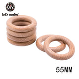 Let's Make Natural Wood Teething Ring All Size