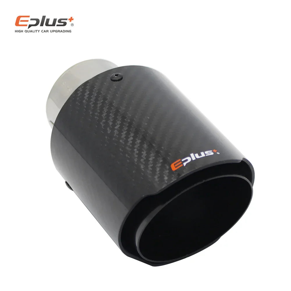 EPLUS Car Glossy Carbon Fiber Muffler Tip Exhaust