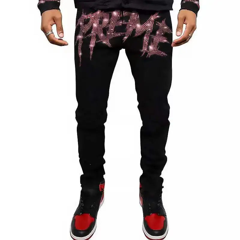 New Men Trend Black Ripped Jeans Fashion Street