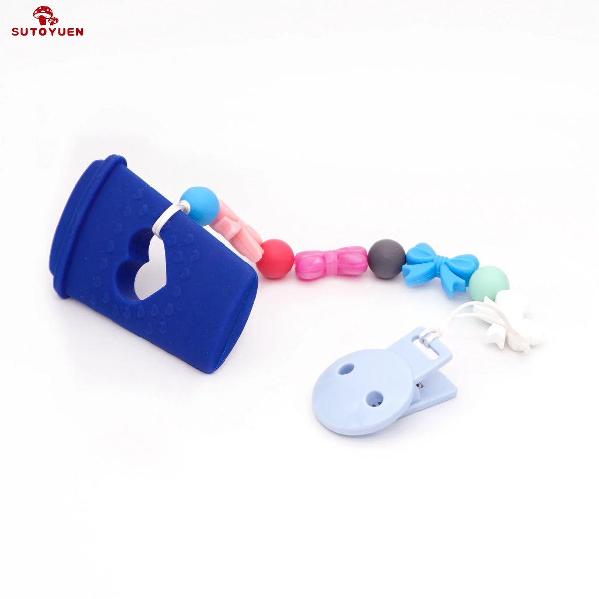 Sutoyuen 20pcs Round Head Pacifier Clip Soother Holder