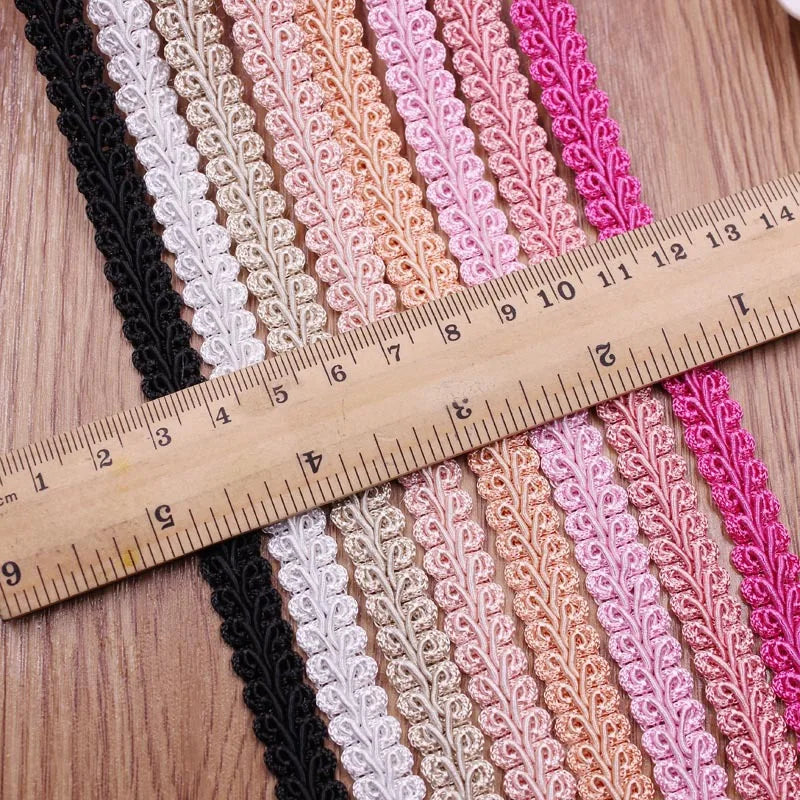 12mm Curve Cotton Lace Trim Centipede Braided Ribbon