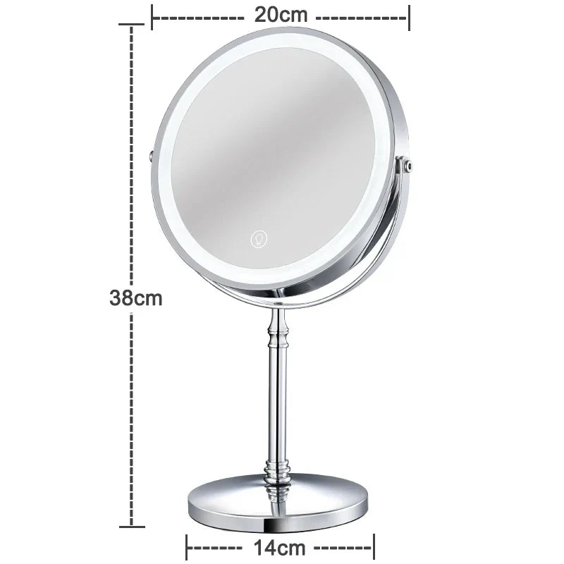 8 Inch Gold Makeup Mirror With Light USB