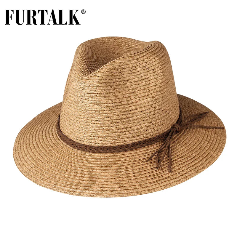 FURTALK Summer Straw Hat for Women Panama Beach