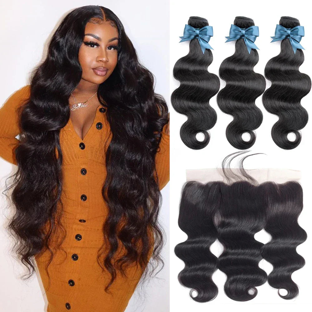 Beaudiva Human Hair Bundles With HD Transparent Lace