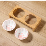 Fashion Cartoon Paw Design Pet Bowls Raised Dog