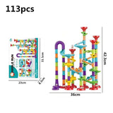 DIY Construction Marble Run Race Track Building Blocks
