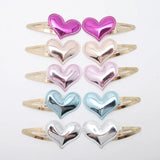 10pcs/lot Small Size Girls Hairclips Glitter Heart Birthday