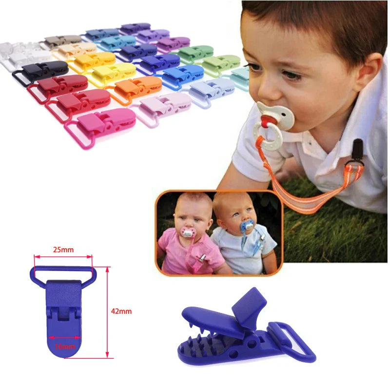 48Pcs Eco-friendly Plastic Baby Pacifier Clips Holder Mix