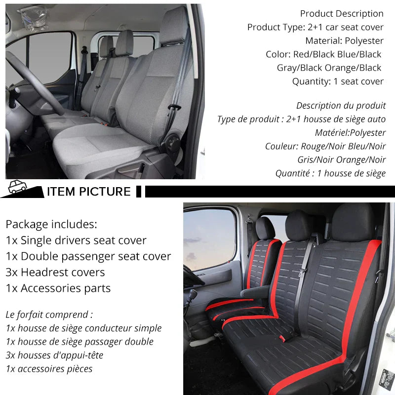 1+2 Red Seat Covers Car Seat Cover for