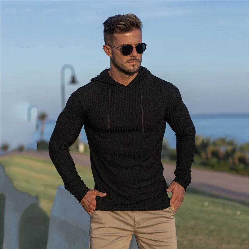 New Fashion Winter Hooded Sweater Men Warm Turtleneck