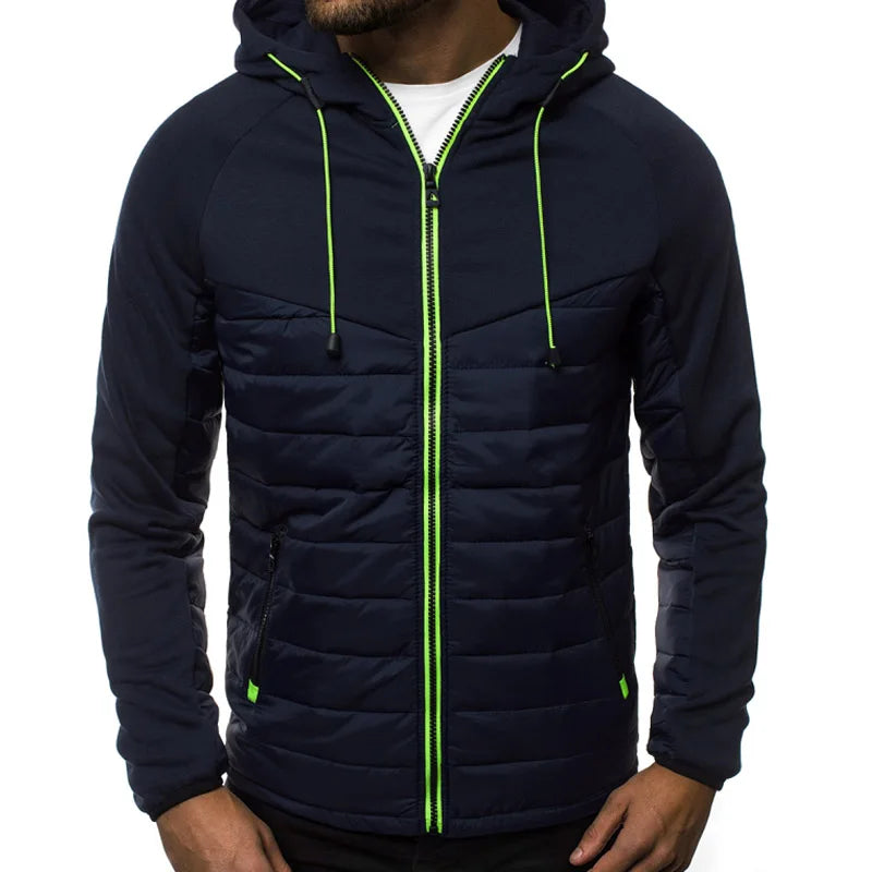 SpringAutumn New Hooded Jacket Men Casual Slim Patchwork
