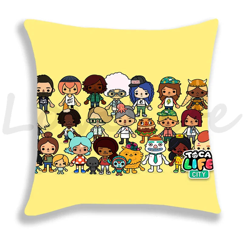 Cute Cartoon Toca Life World Pillow Case Home