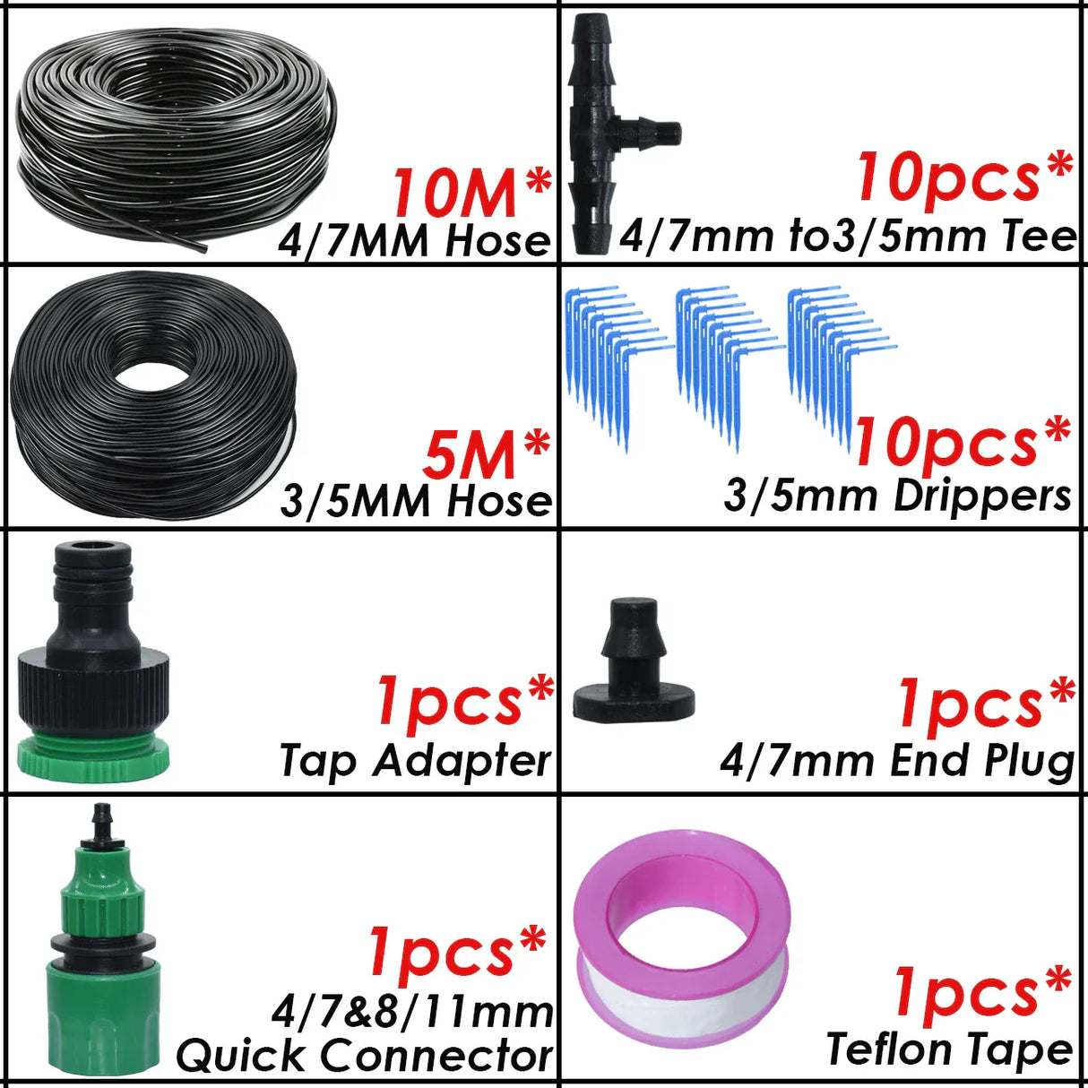 KESLA 4/7mm to 3/5mm Pipe Garden Drip Irrigation