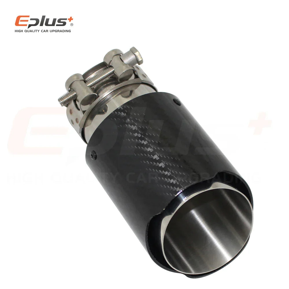 Car Glossy Carbon Fibre Exhaust System Muffler Pipe