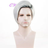 Synthetic Man Wigs Black Short Curly For Men