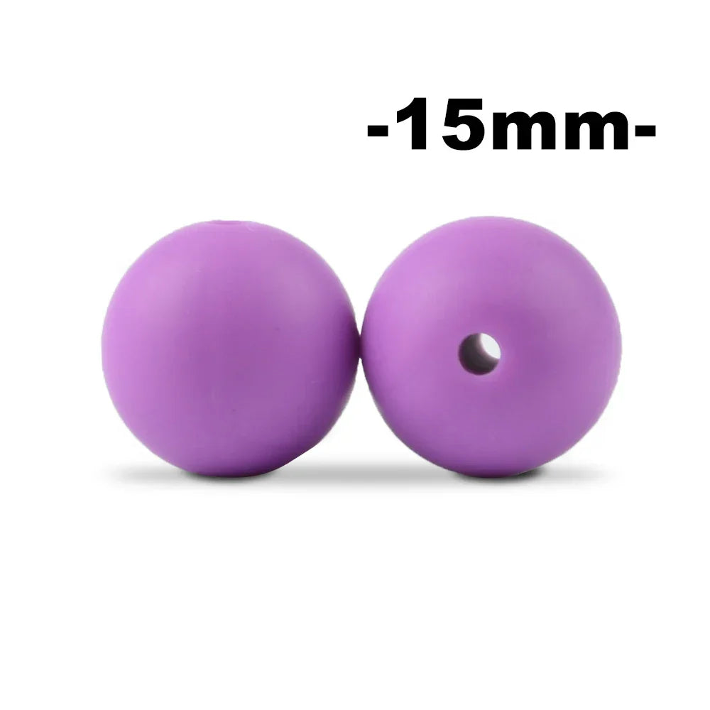 15mm 100pcs Round Silicone Beads Teether Baby Nursing