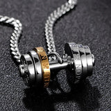 dumbbel necklace male Couple necklace pendant stainless steel