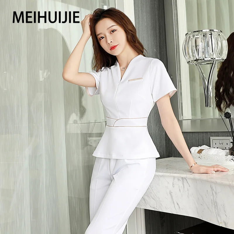 Esthetic Uniform Summer Short Sleeve Beauty Salon Suit
