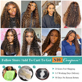 P4/27 Highlight Curly Hair Bundles With Closure 4x4