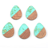 10PCS Water Drop Earrings Accessories Natural Wood &