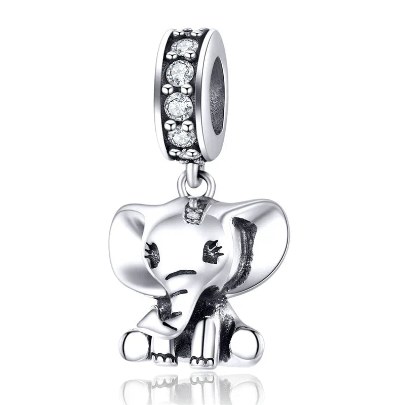 BISAER Alloy Dangle Beads Cup Bulldog Boy Girl