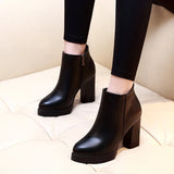 Fashion Casual Zipper Pointed Toe Soft Leather Women