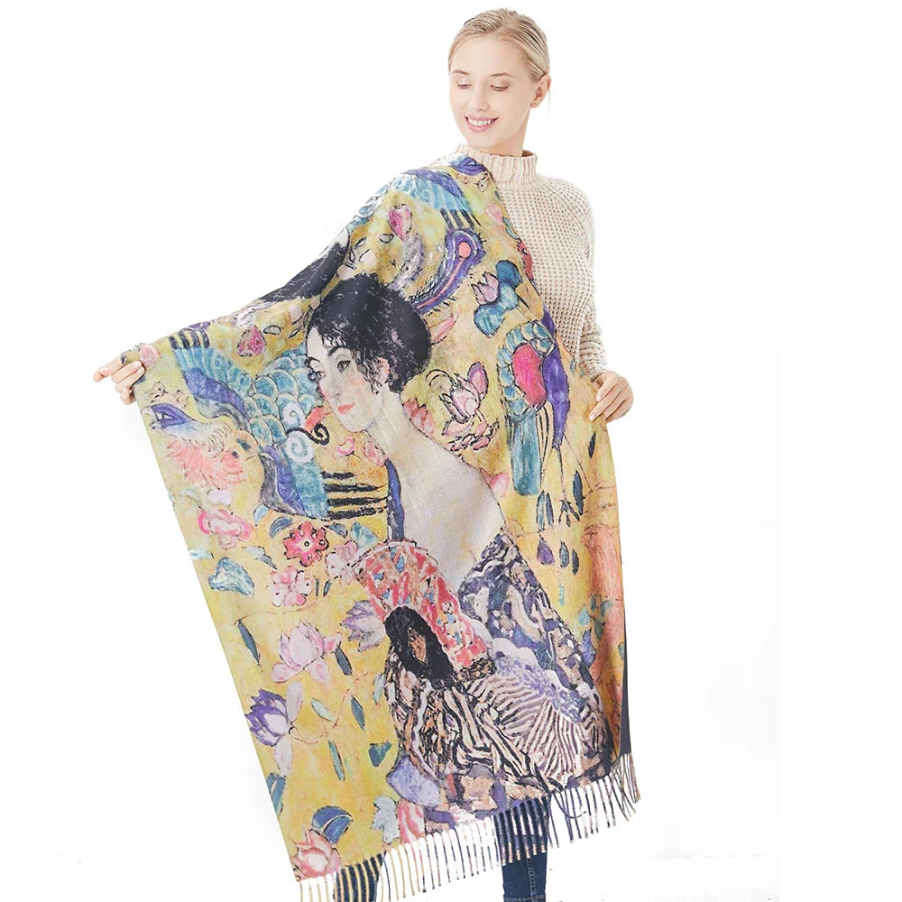 New Cashmere Scarf Women Digital Printing Pashmina Shawl