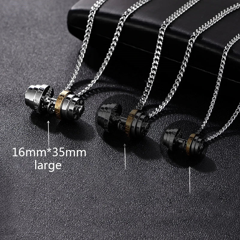 dumbbel necklace male Couple necklace pendant stainless steel