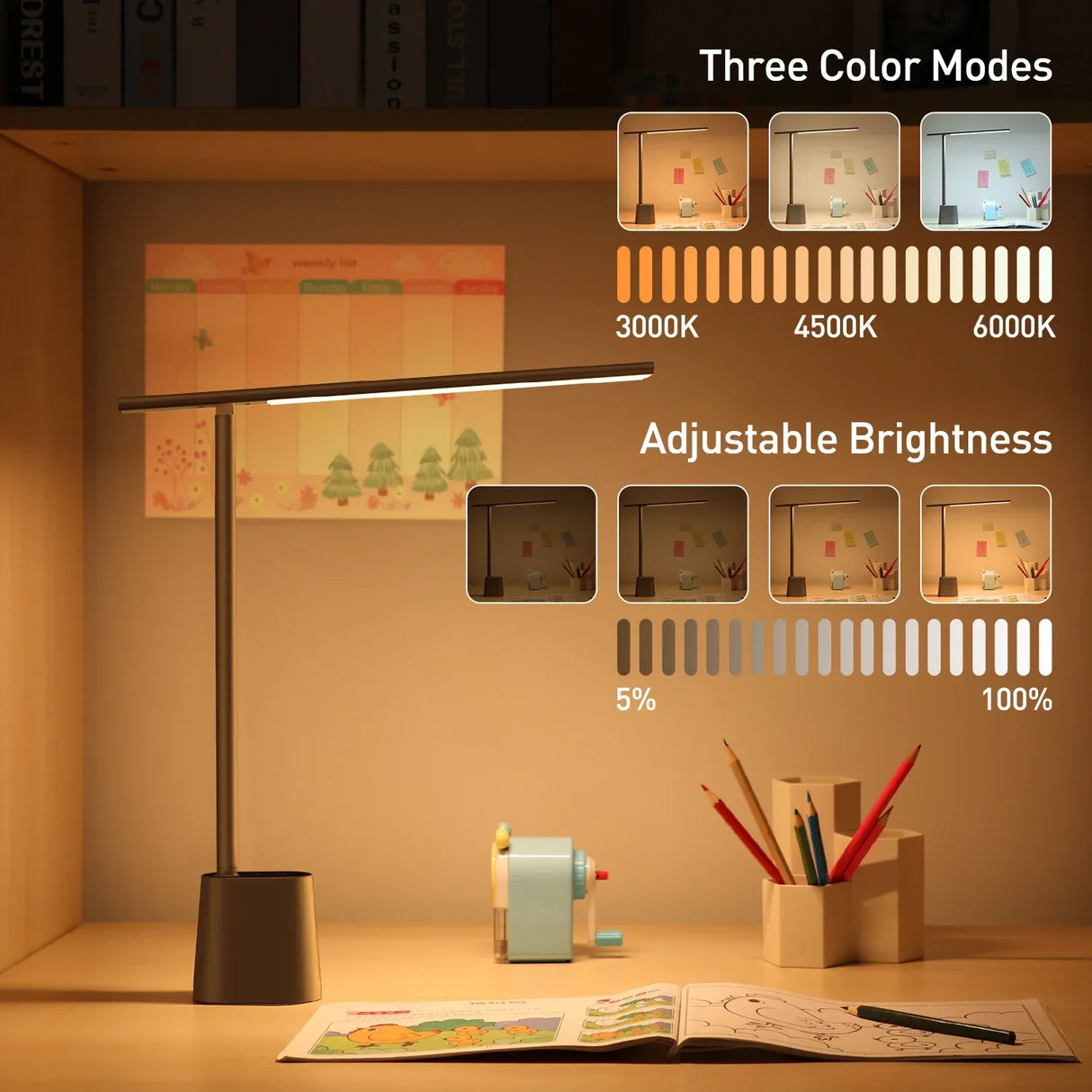 Baseus LED Desk Lamp Eye Protect Study Dimmable