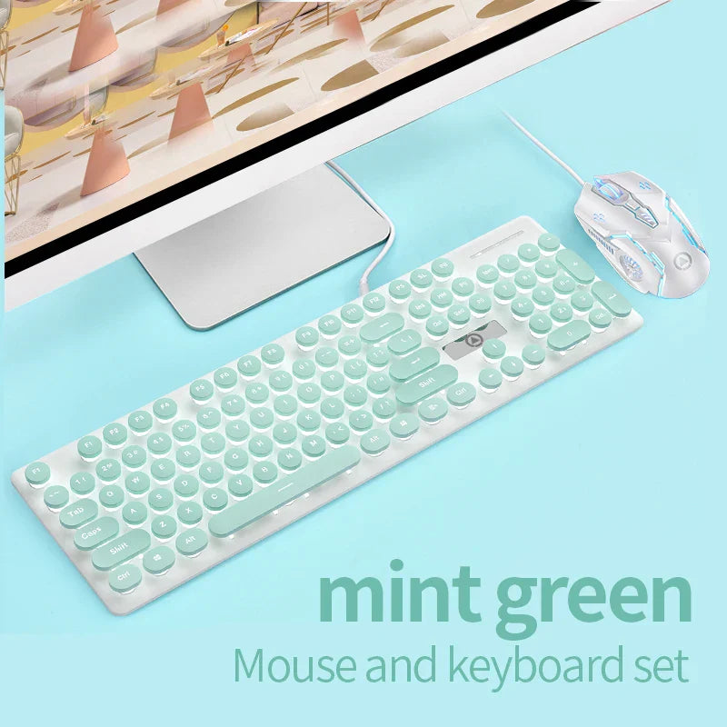 Retro Punk Gaming Keyboard and Mouse Headphone Combos
