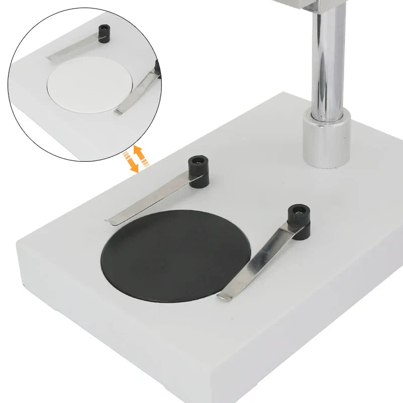 Stereo Microscope Bottom Working Stage Plastic Black White