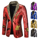 Men Blazer Shiny Sequin Shawl Collar suit Men