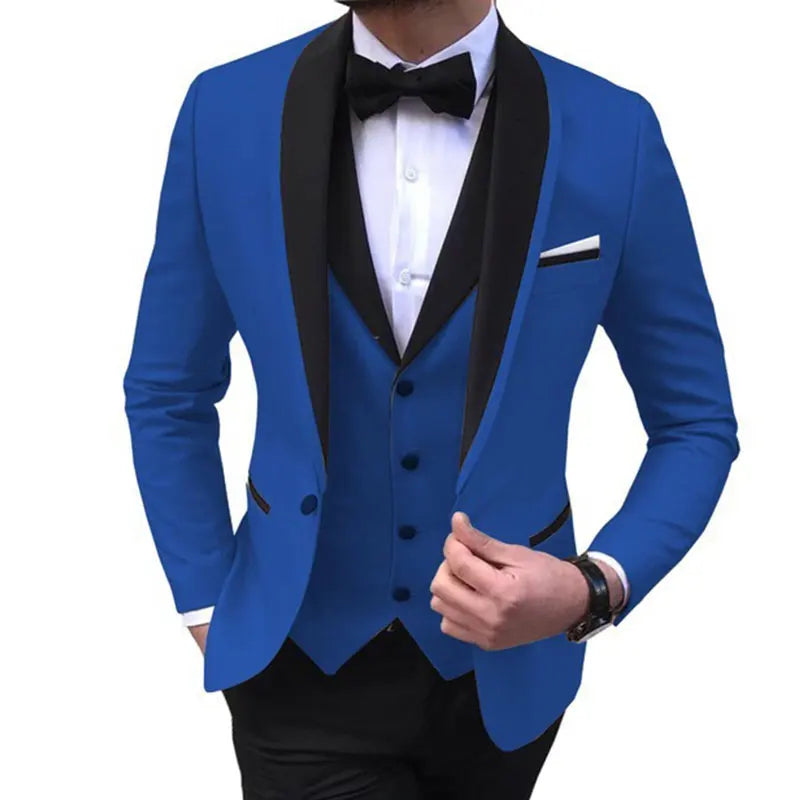 Party Dresses Jacket+Pants+Vest Fashion Suits For Men Slim