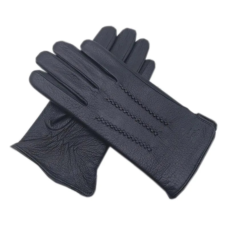 Winter Men's Deerskin Gloves Wrist Fashion New Genuine