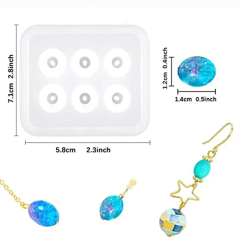 Round Square Faceted & Oval Beads Silicone Casting