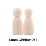 Wooden Doll Peg Baby Teether DIY Color Painting
