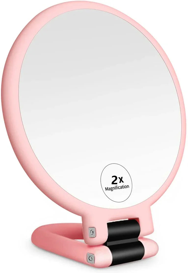 Magnifying Handheld Mirror ,Travel Folding Hand Held Mirror,Double