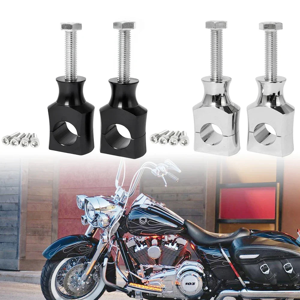 2X Motorcycle Handlebar Riser Clamp Aluminum