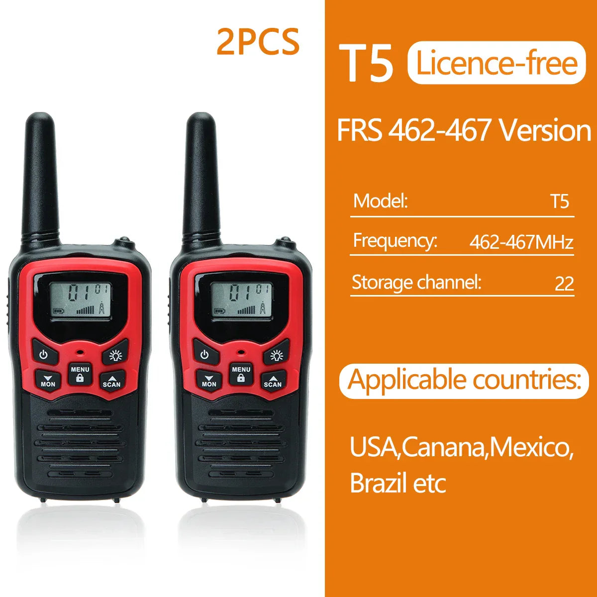 2/4/6 PCS ABBREE Walkie Talkie PMR/FRS UHF Mini