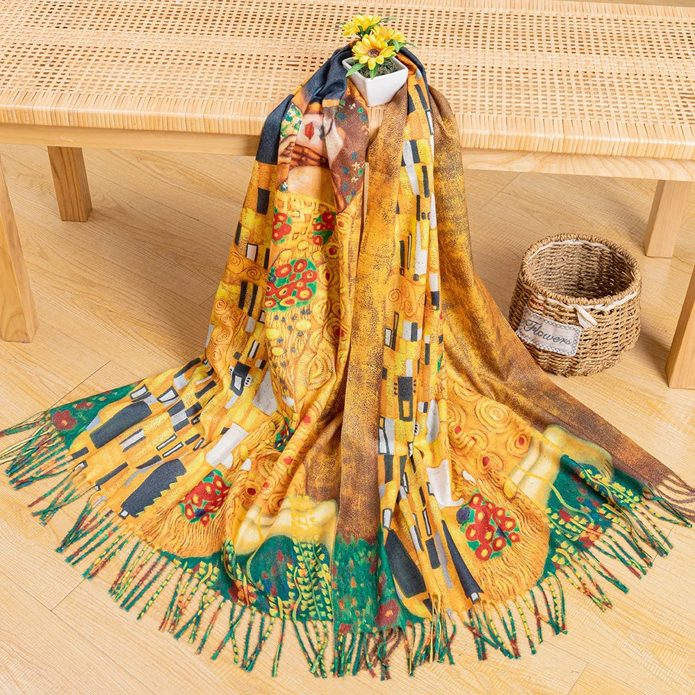 New Cashmere Scarf Women Digital Printing Pashmina Shawl