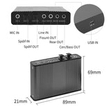 Sound Card Adapter 6 Channels External Converters Retractable