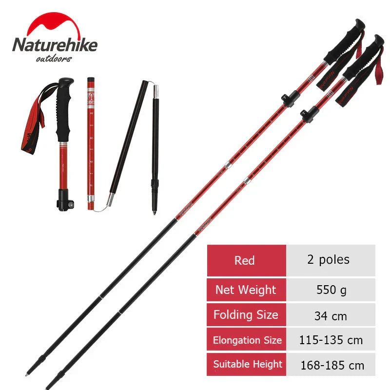 Naturehike Trekking Pole ST09 Folding Hiking Stick Ultralight