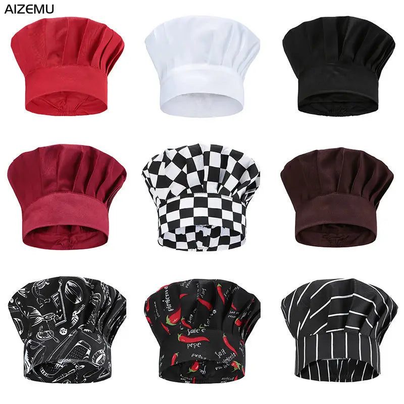 Men Master Cook Caps White Chef Hat Waiter