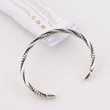 ANENJERY Silver Color Woven Twist Bracelet Bangle For