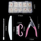 500Pcs/Box False Nails Tips Manicure Kit Nail File