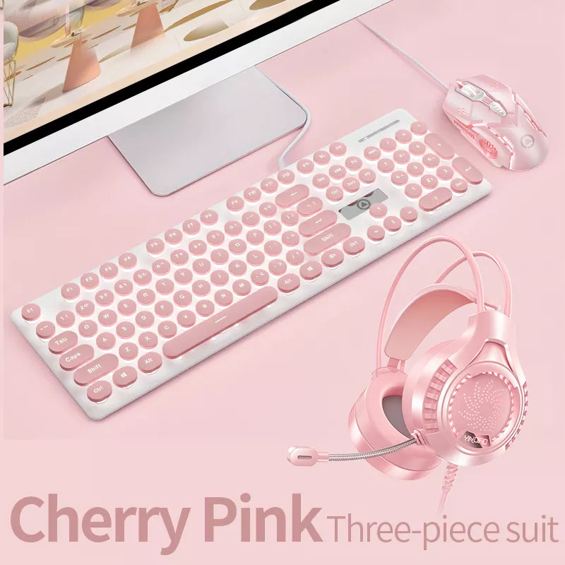 Three-piece Set Punk Gaming Keyboard and Mouse Earphone