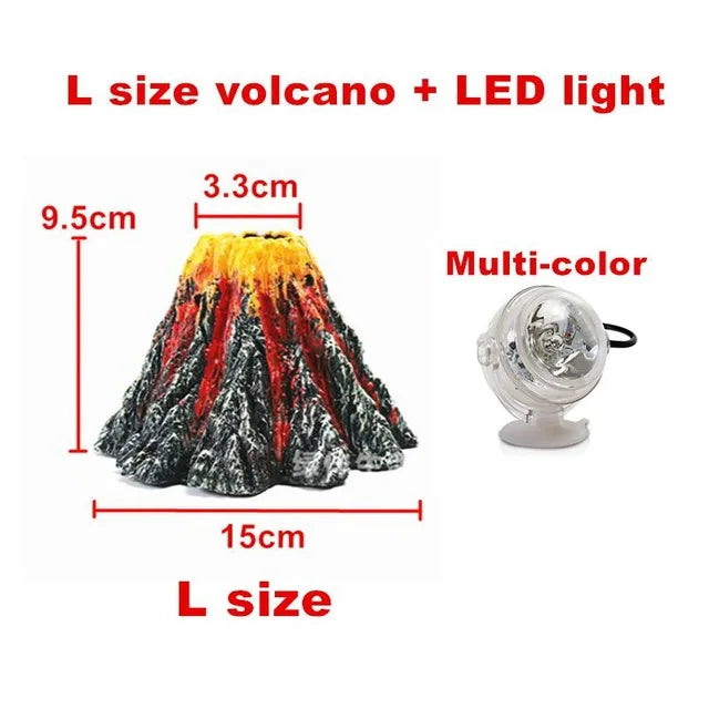 Volcano Stone Aquarium Decoration Fish Tank Bubble Volcano